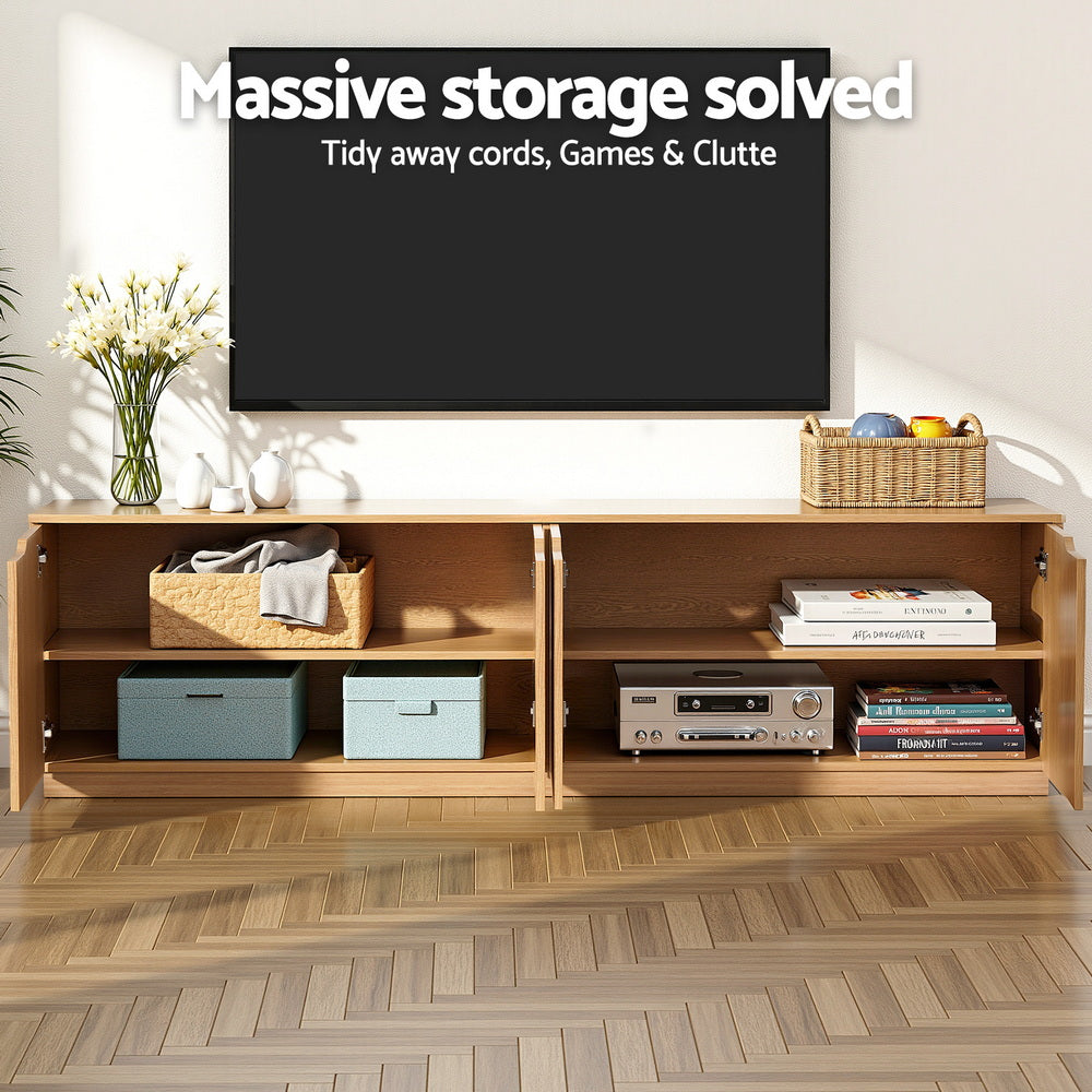 Linden TV Unit Entertainment Storage Cabinet – Pine – 180 cm