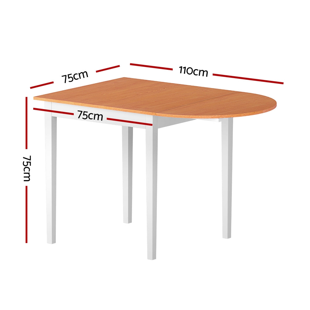 Cove Extendable Dining Table – Pine & White – 1.1m