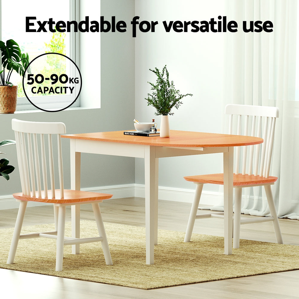 Cove Extendable Dining Table – Pine & White – 1.1m