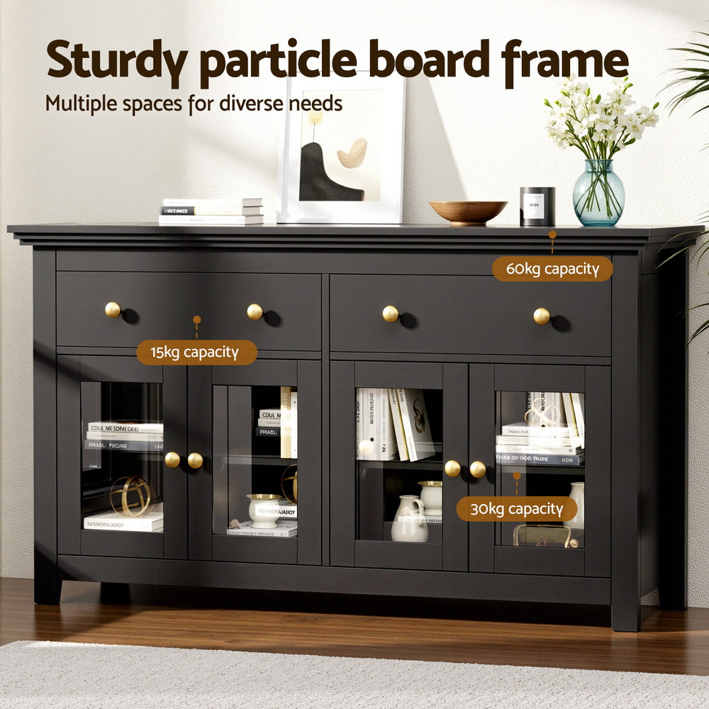 Maddox Storage Sideboard – Black – 130 cm