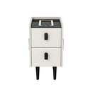 Smart Bedside Table with Wireless Charging – AIDA White