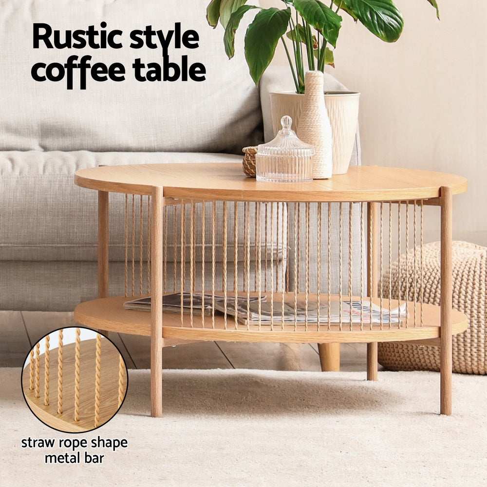 Marlton Round Coffee Table – Pine – Medium