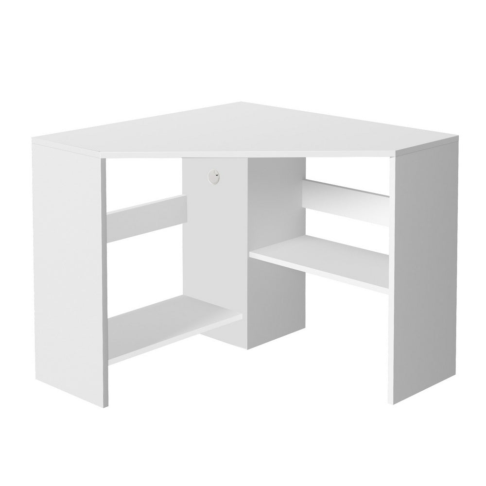 Corner Computer Desk Shelves CPU Stand L - shape Home Office Workstation Desks