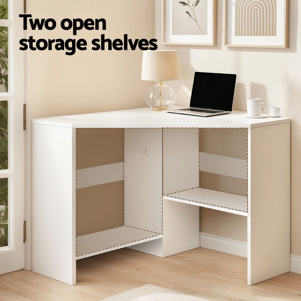Walton Corner Computer Desk – White – L-Shape