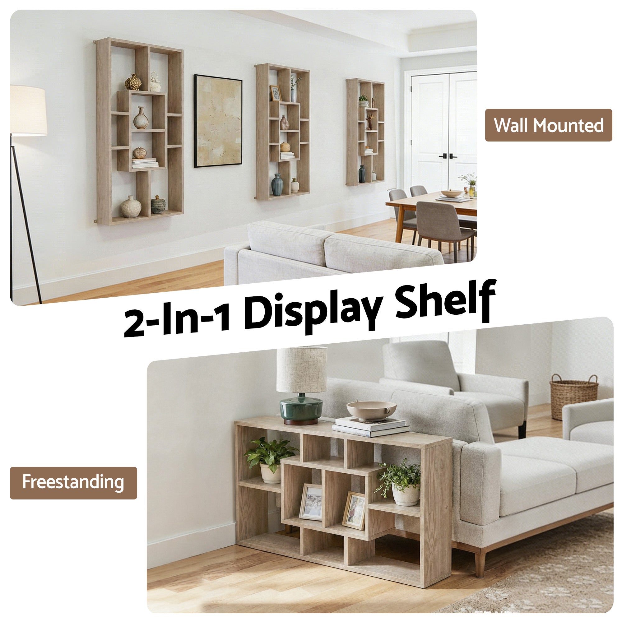 Hudson Floating Display Shelf – Wood – 85 cm