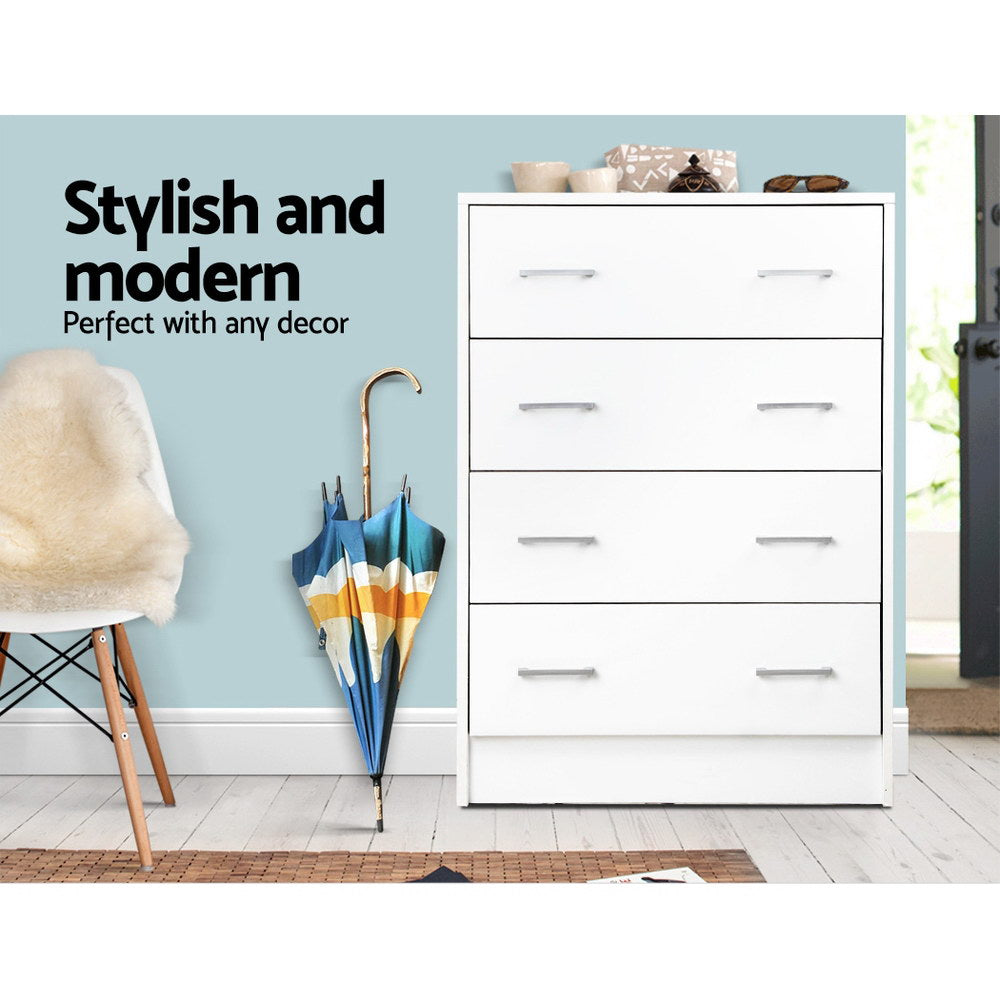 Ashton 4-Drawer Storage Chest – White