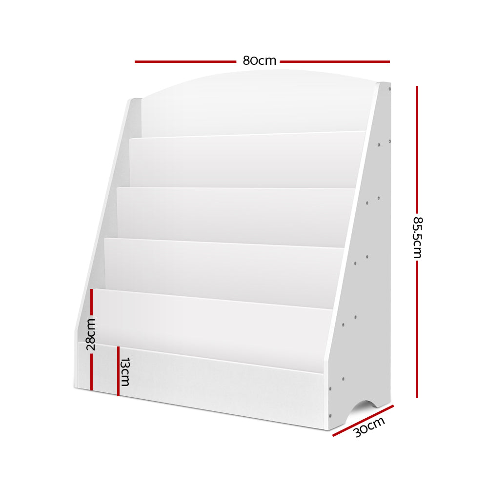 Haven 5 Tier Kids Bookshelf – White