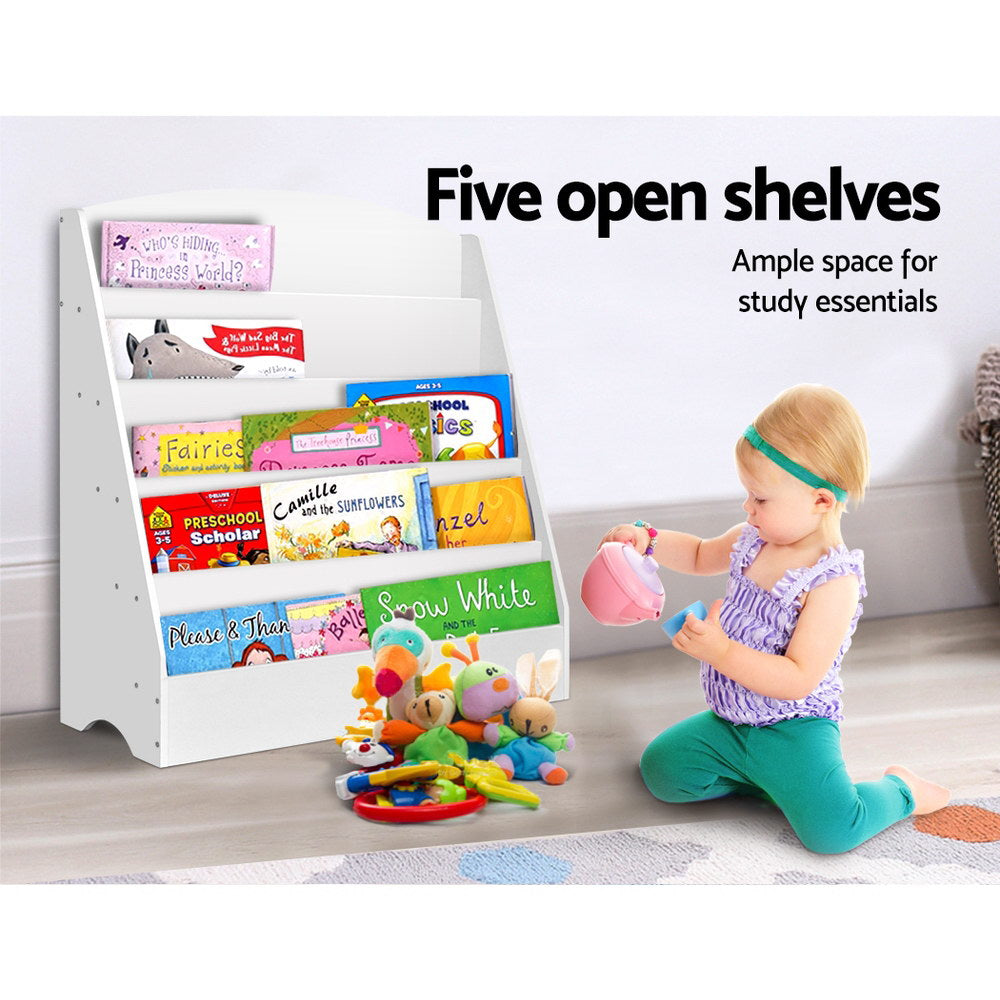 Haven 5 Tier Kids Bookshelf – White