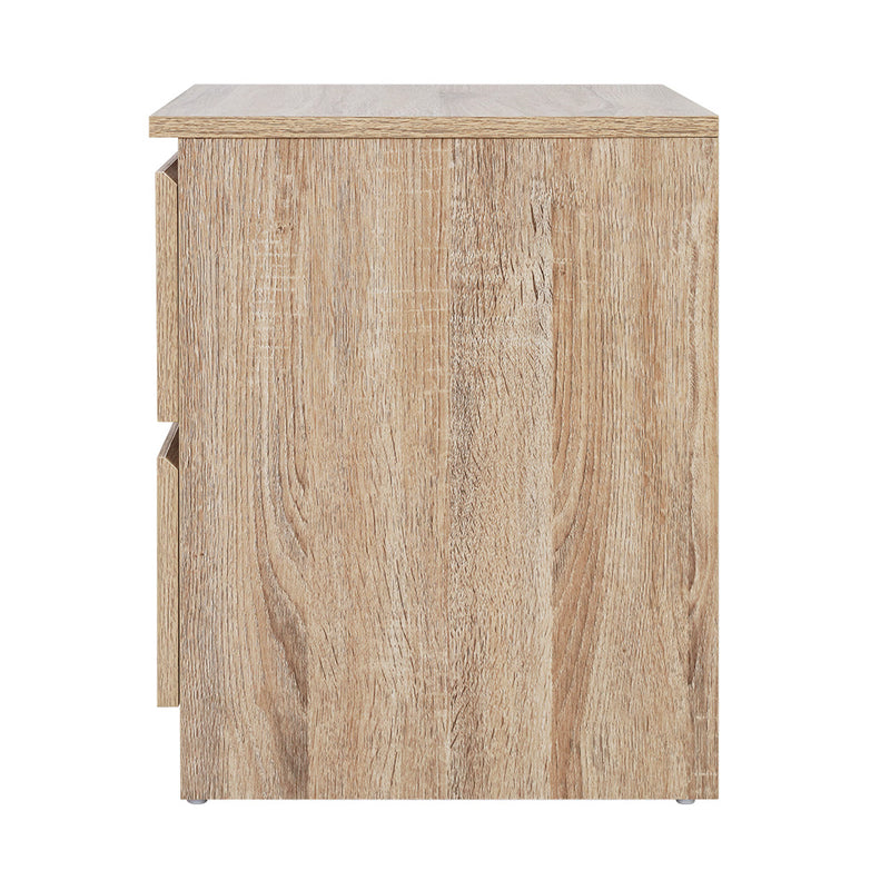 2 Drawers Bedside Table - Oak