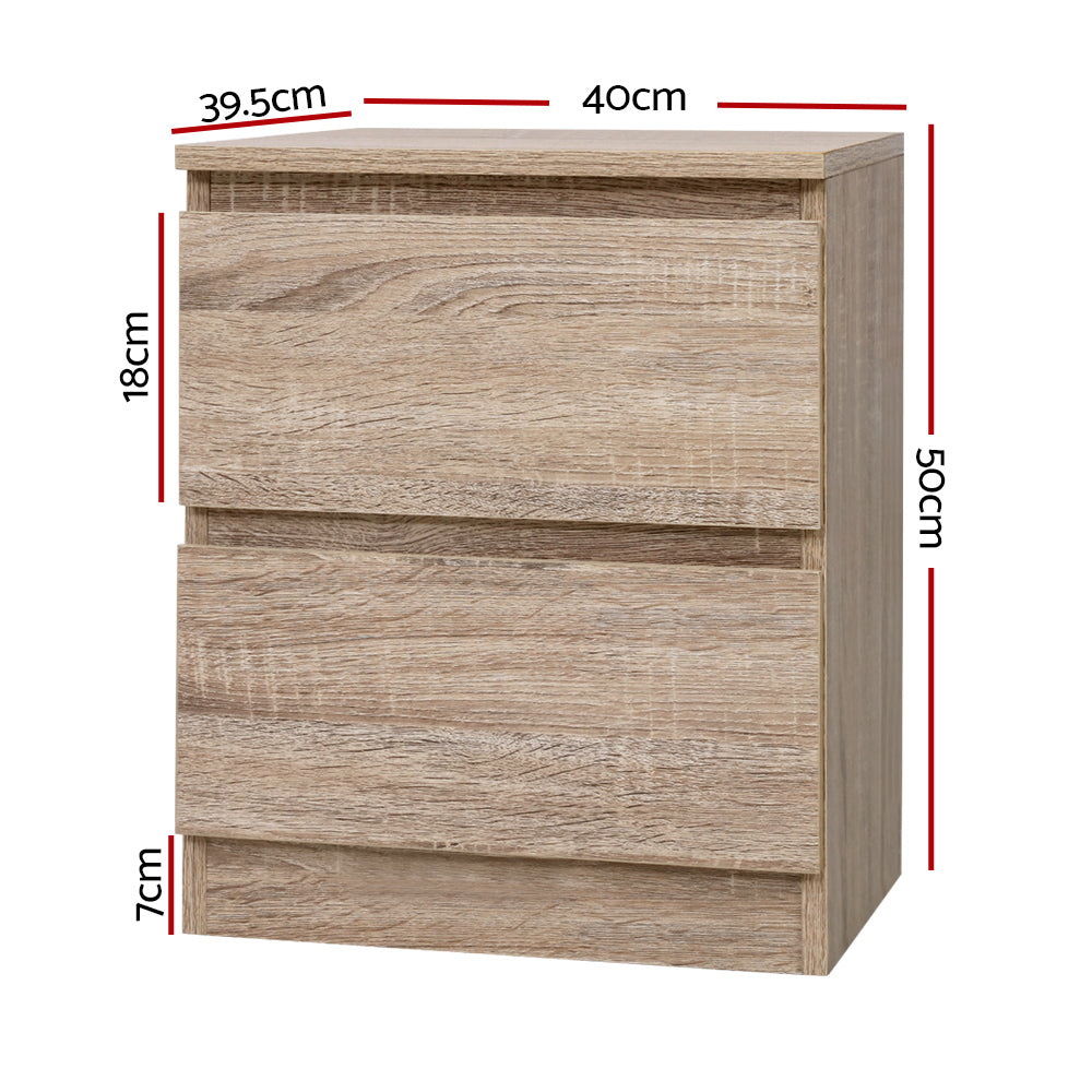 Pepe Bedside Tables – Oak – Set of 2
