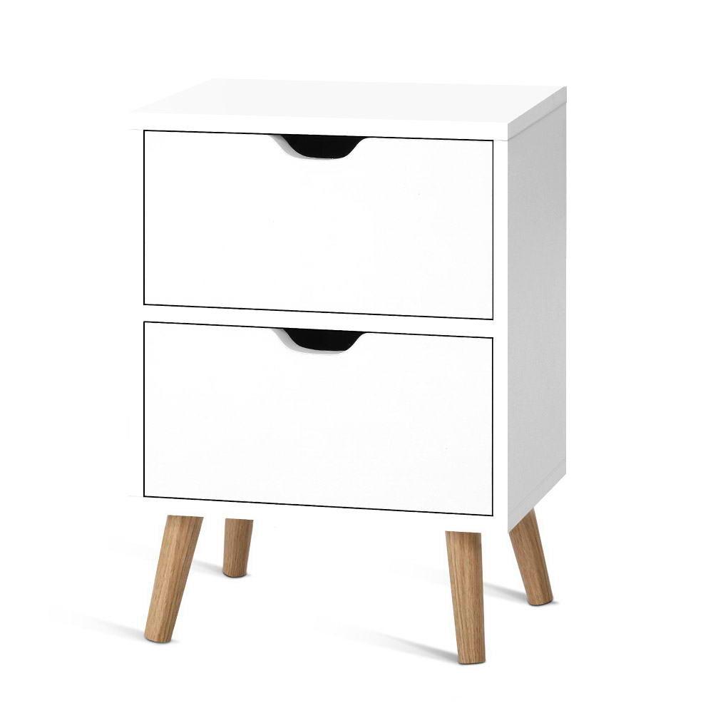 Boden Bedside Table – White – 2 Drawers