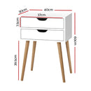 2 Drawer - Bedside Table - White