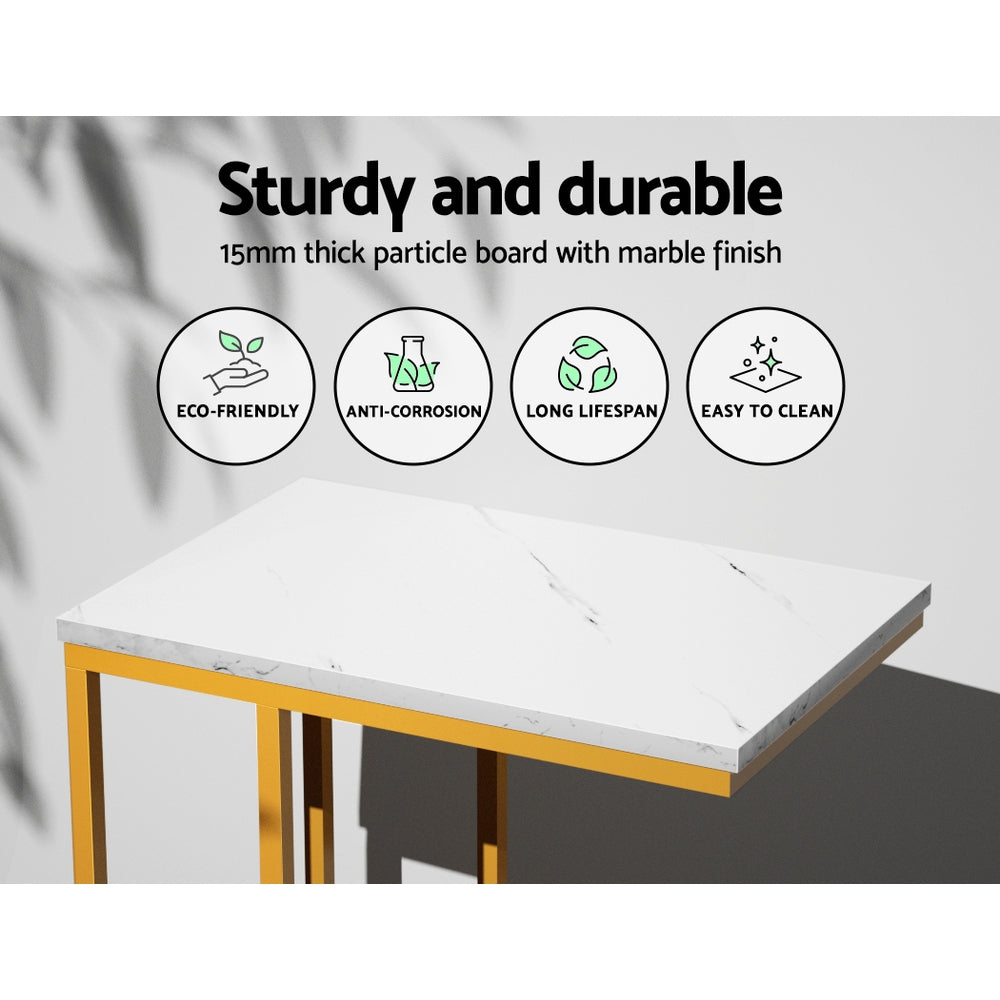 Nara Side Coffee Table – White Marble Effect