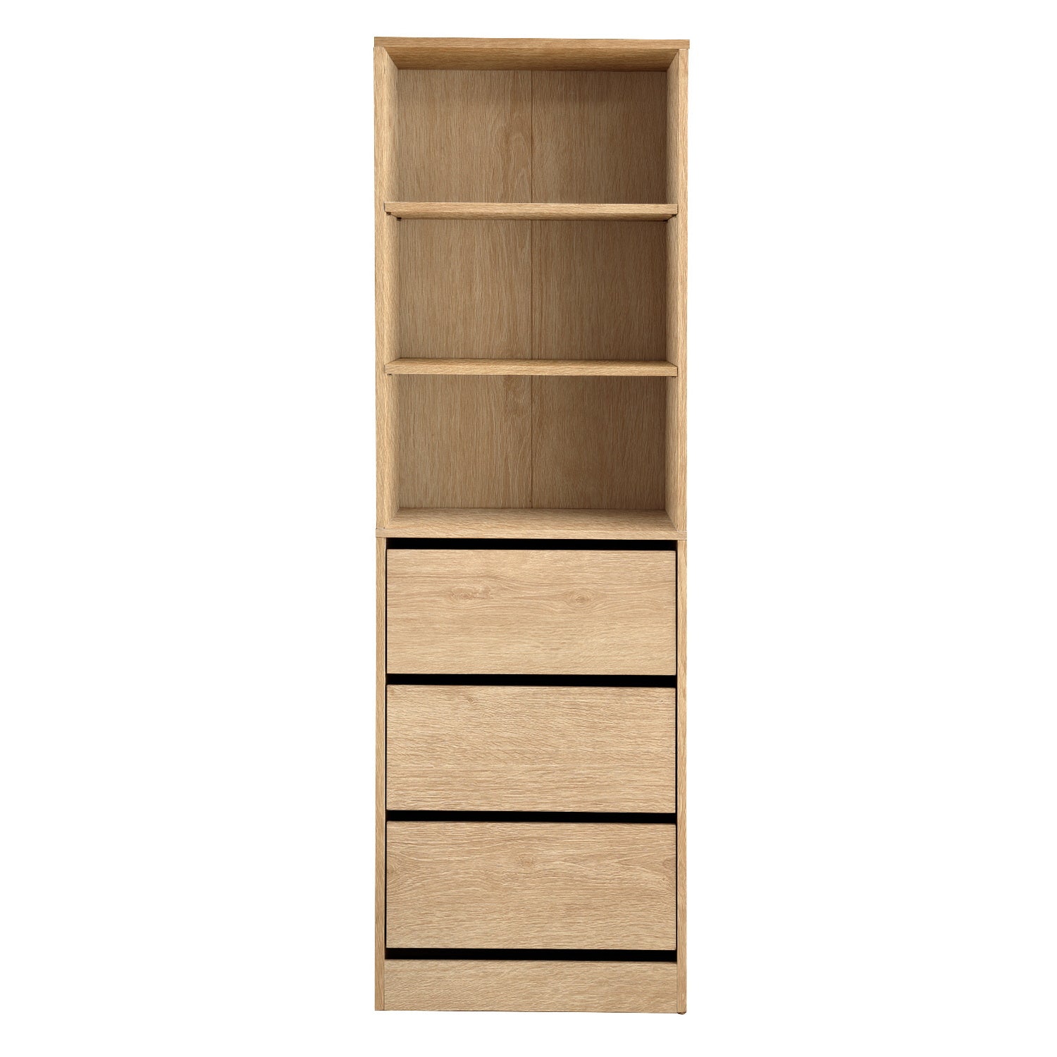 Arlo Tallboy with 3 Drawers and Shelves – Pine – 160 cm