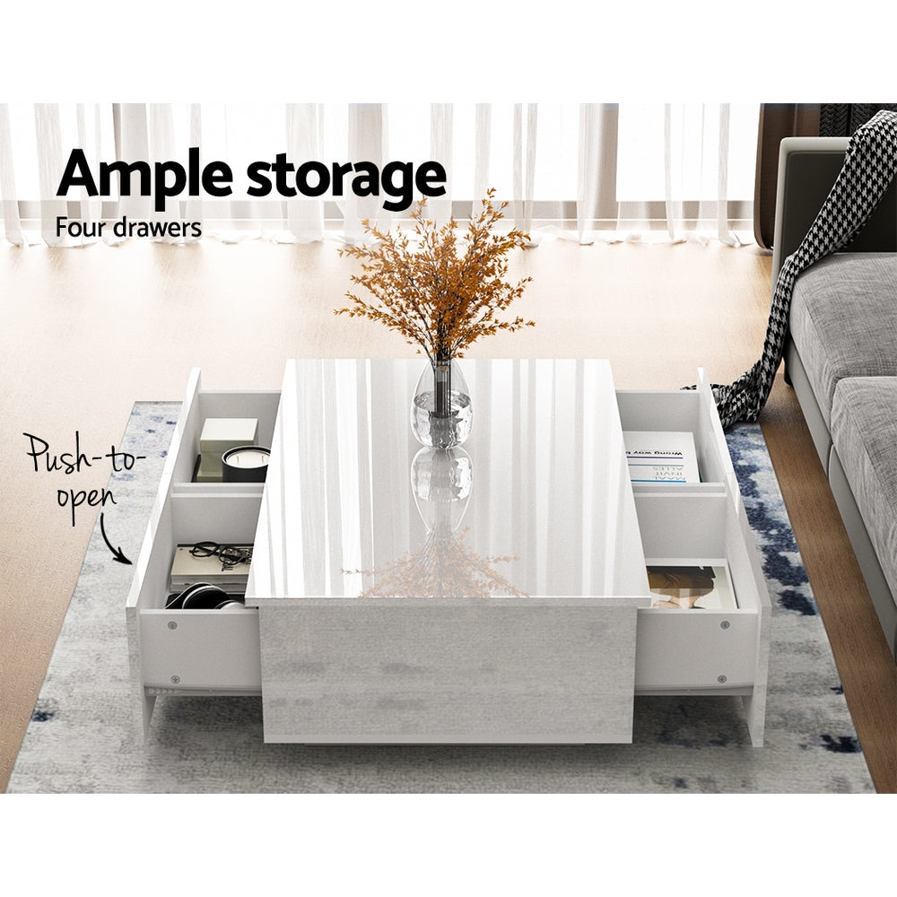 Trevi Coffee Table – White – 95 cm