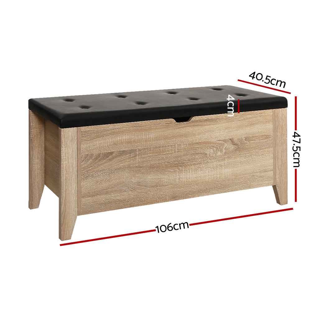 Valdran Storage Ottoman – Oak – 106 cm