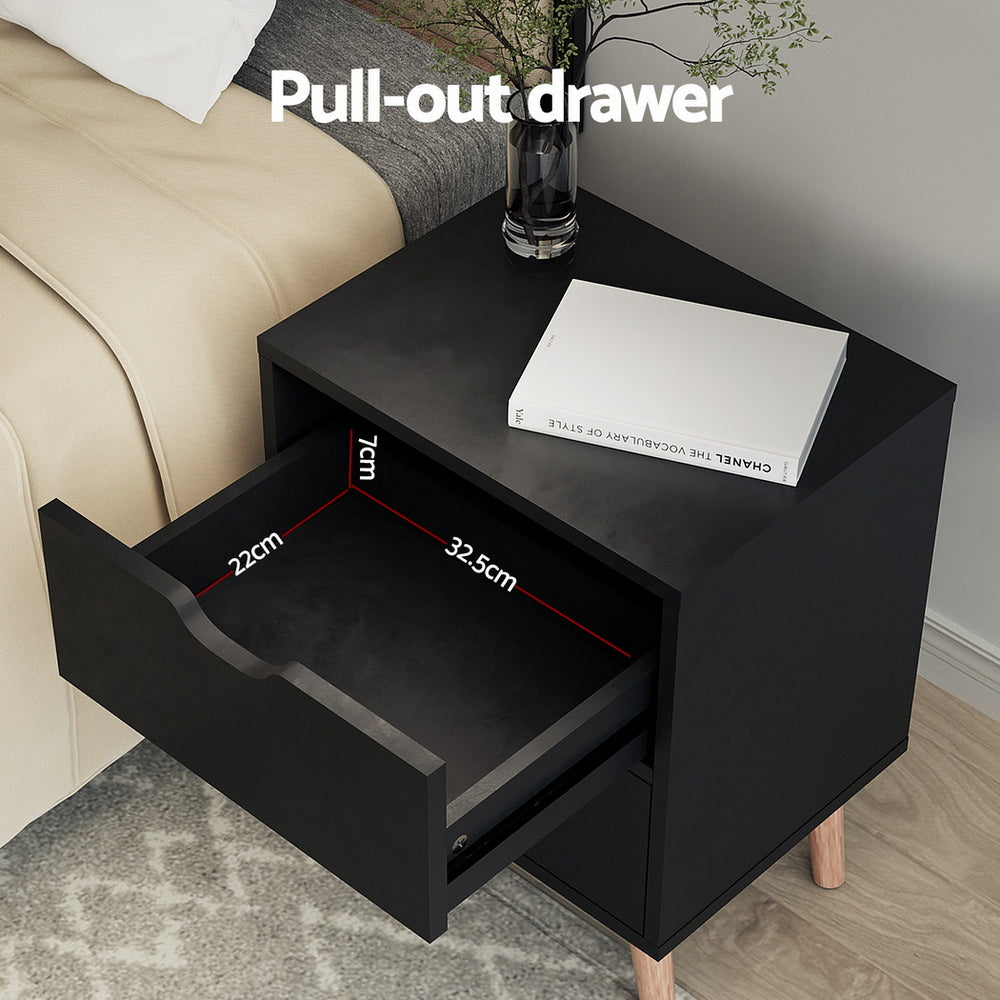 Boden Bedside Tables – Black – Set of 2