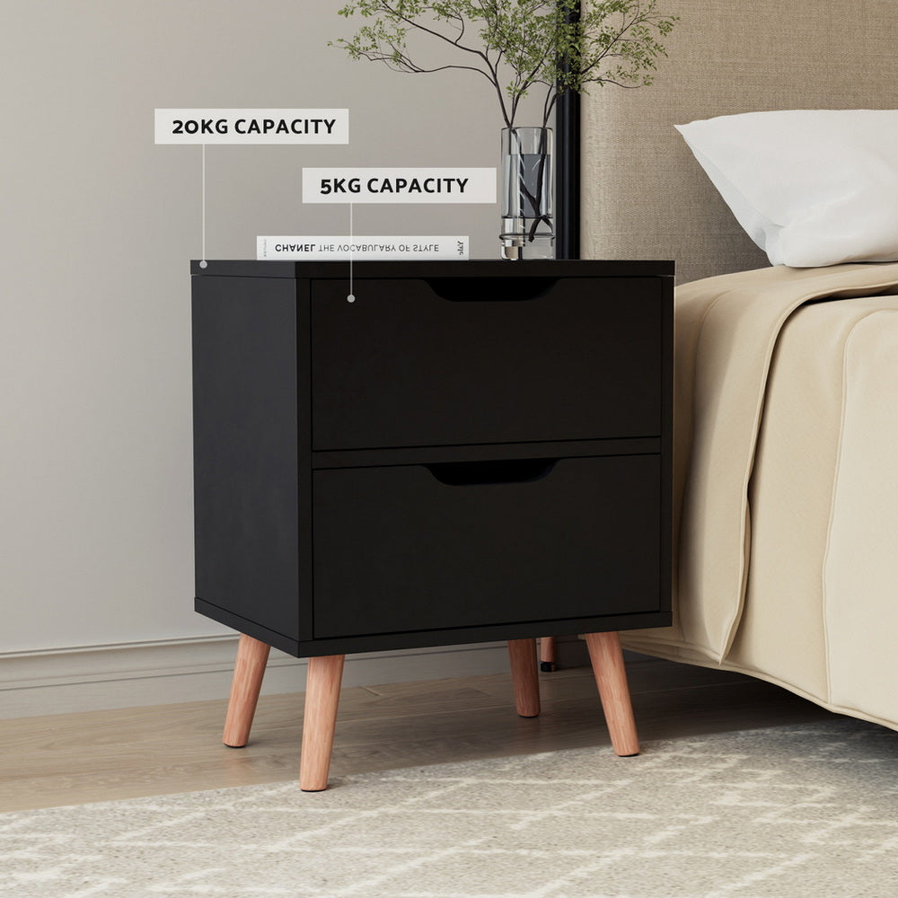 Boden Bedside Tables – Black – Set of 2