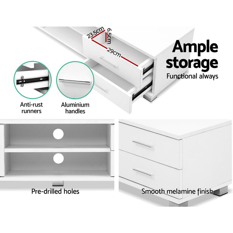 Entertainment Unit TV Cabinet - White