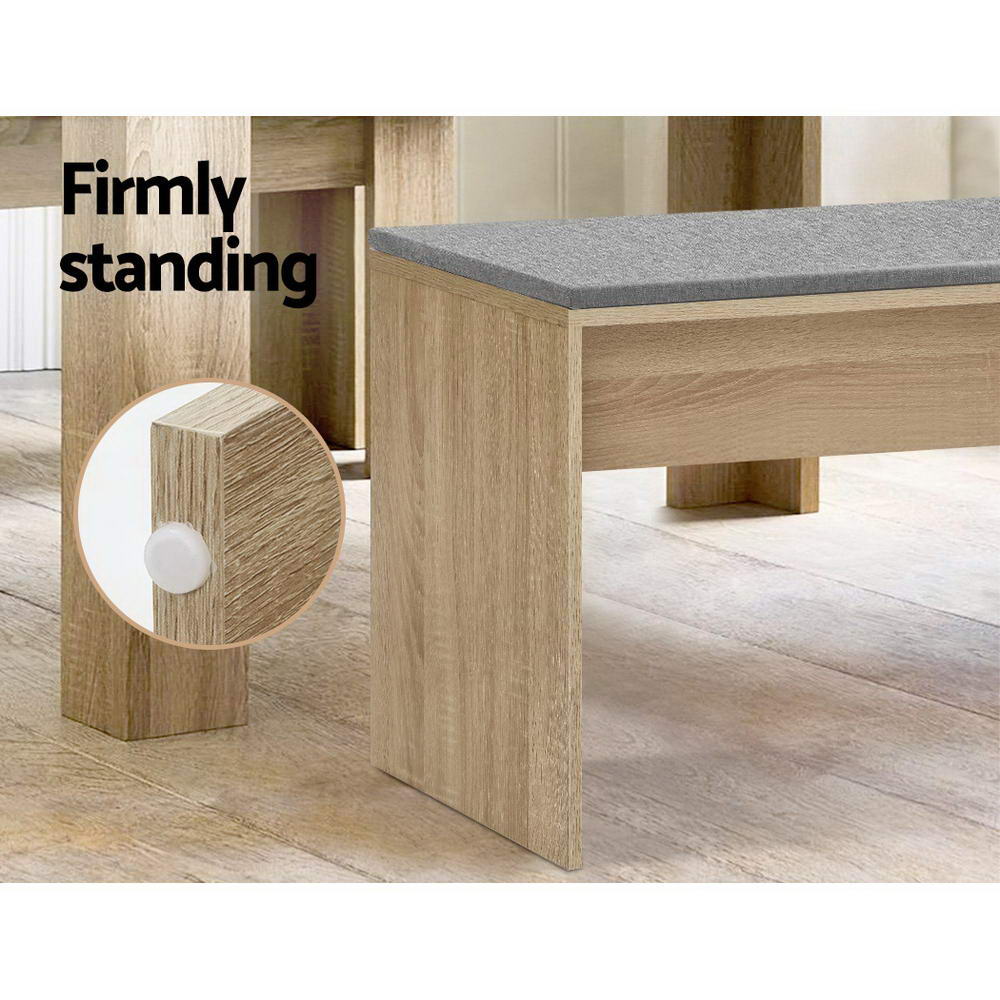 Haywood Cushioned Dining Bench – Oak – 90 cm
