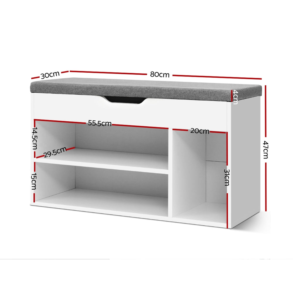 Allen Shoe Storage Bench – White