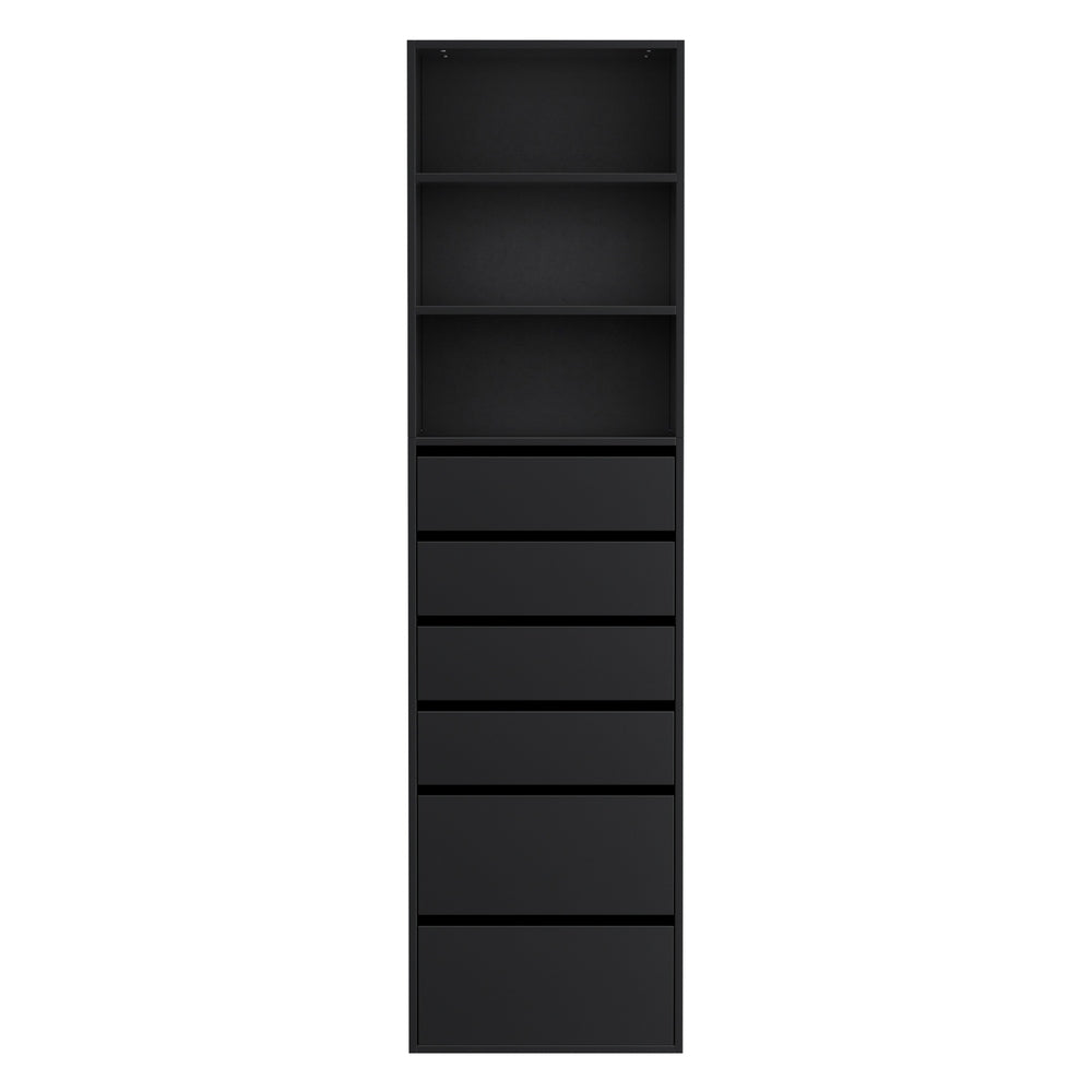 Nova 6 Drawer Tallboy – Black – Medium