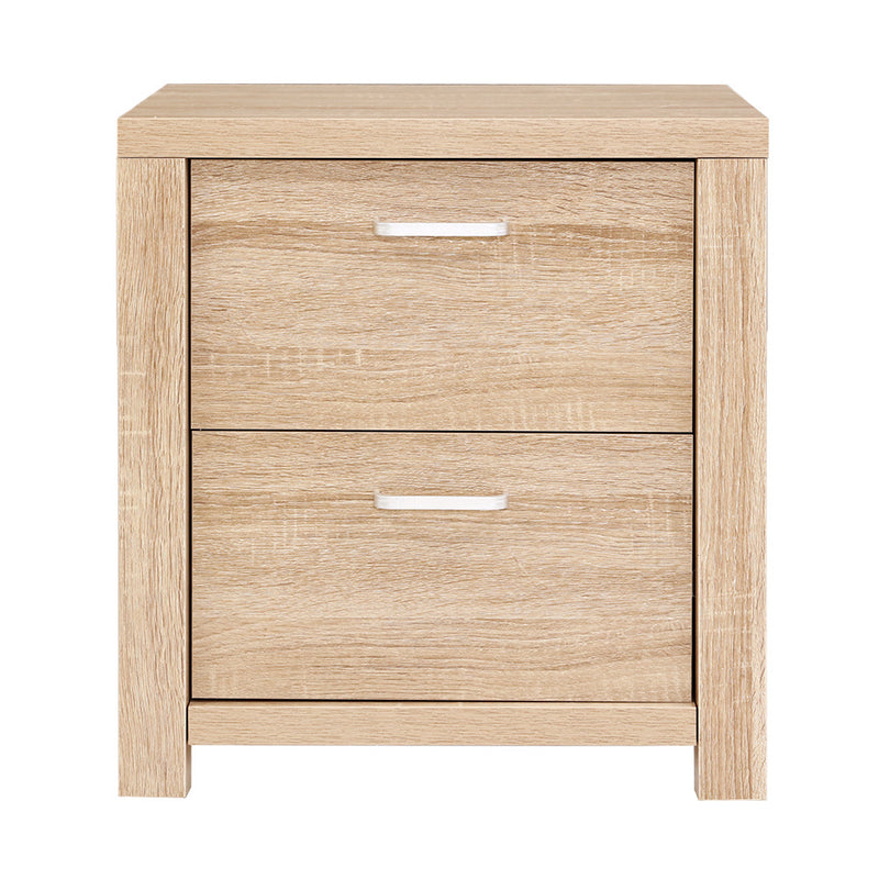 2 Drawers Bedside Table - Pine