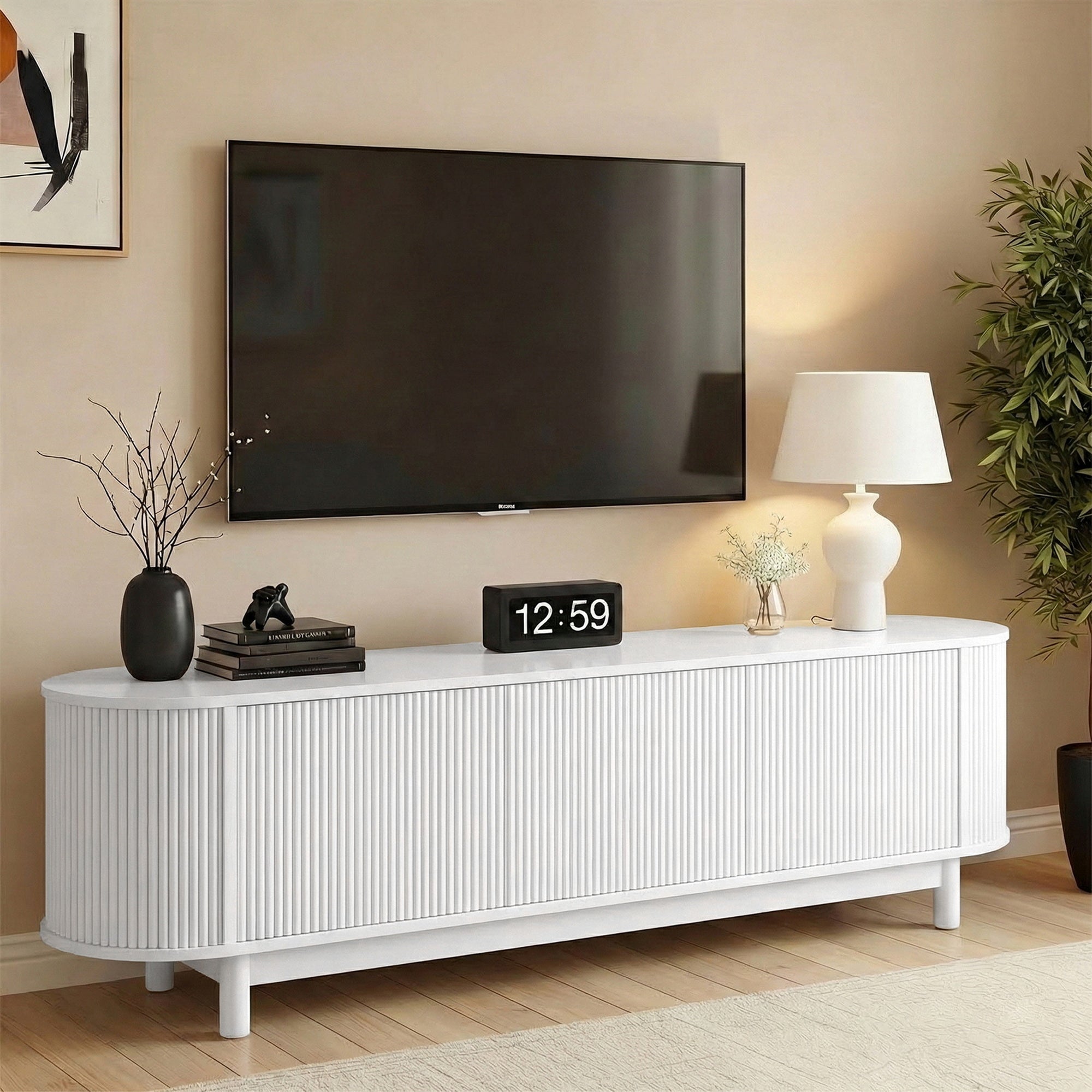 Haven TV Unit Entertainment Unit Storage Cabinet 160cm White