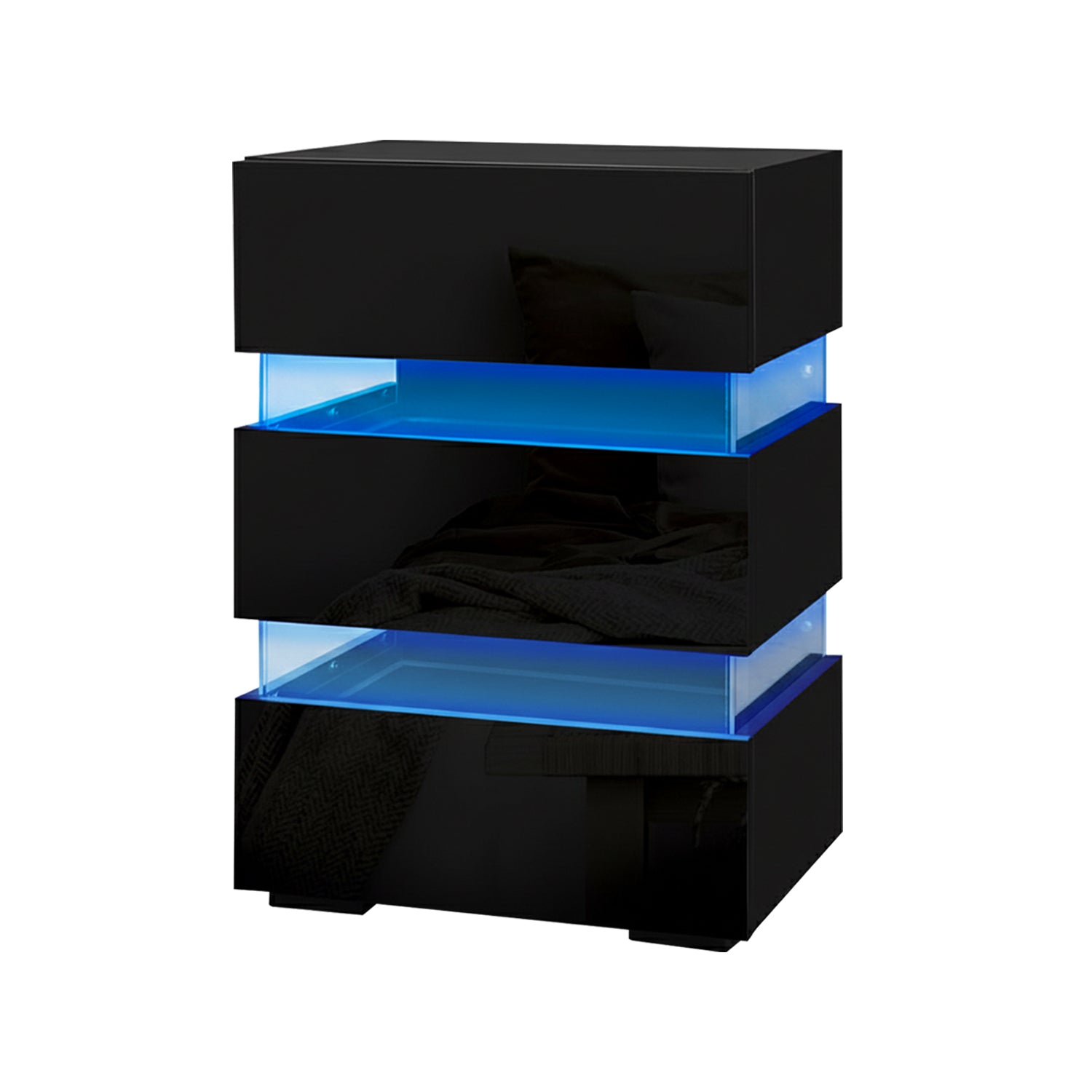 Nova LED Bedside Tables – Black – Set of 2