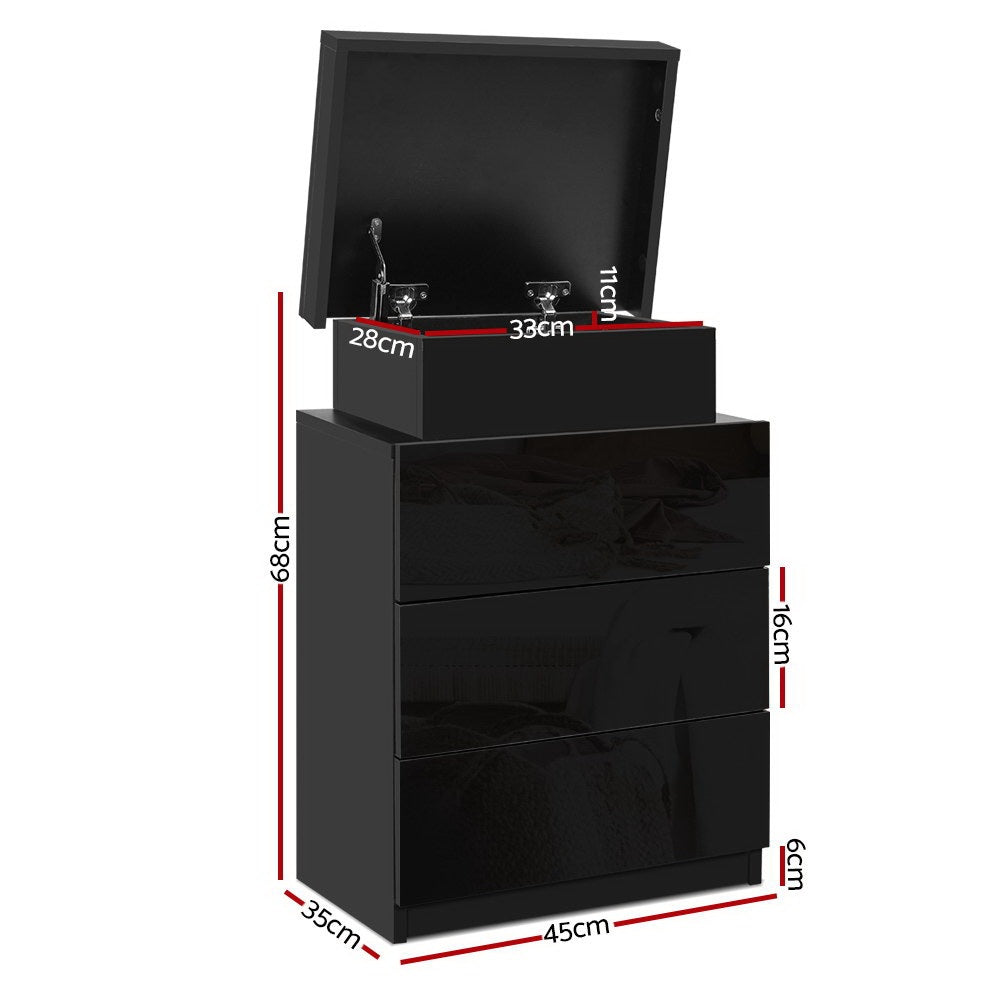 Arlo LED Bedside Tables – Black – Set of 2