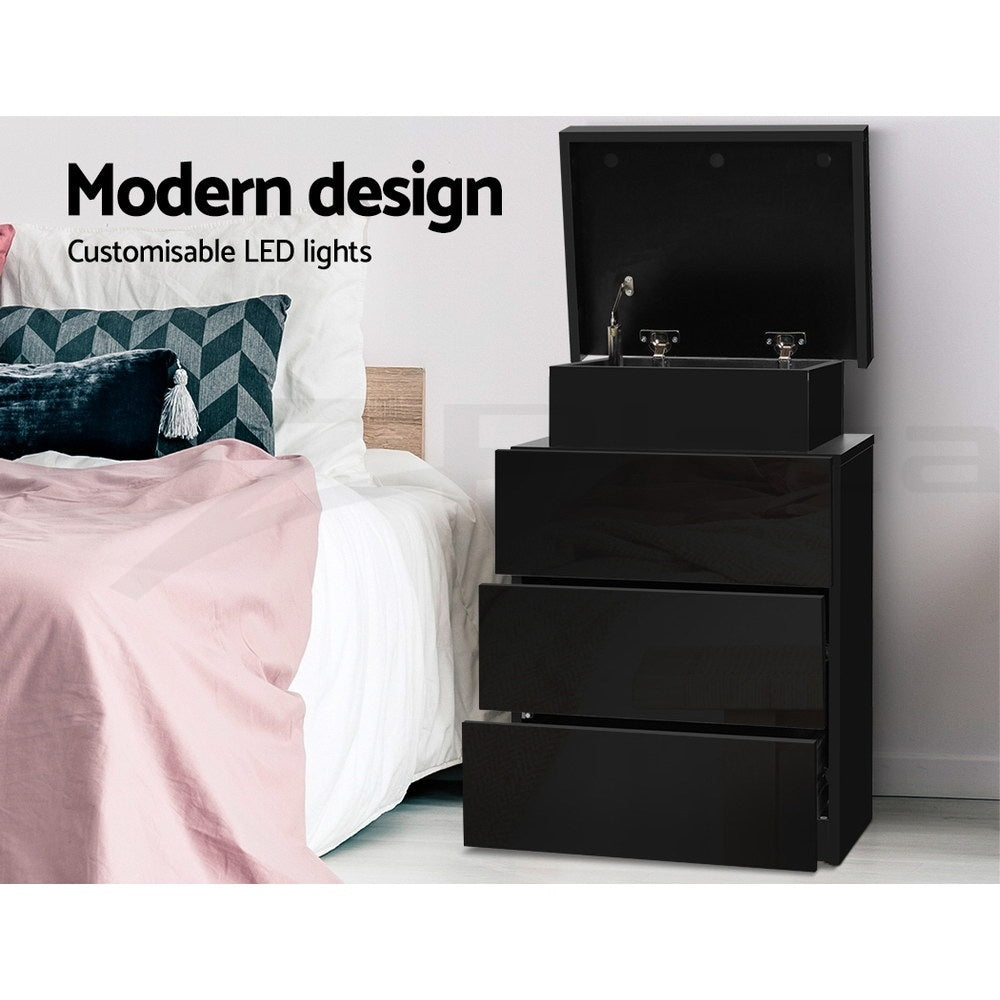 Arlo LED Bedside Tables – Black – Set of 2