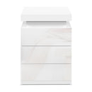 3 Drawers LED Bedside Table - White