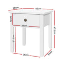1 Drawer Bedside Table - White