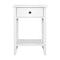 Bedside Table with Drawer and Shelf - White