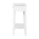 Bedside Table with Drawer and Shelf - White