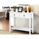 2 Drawer Console Table - White