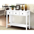 3 Drawers Console Table - White