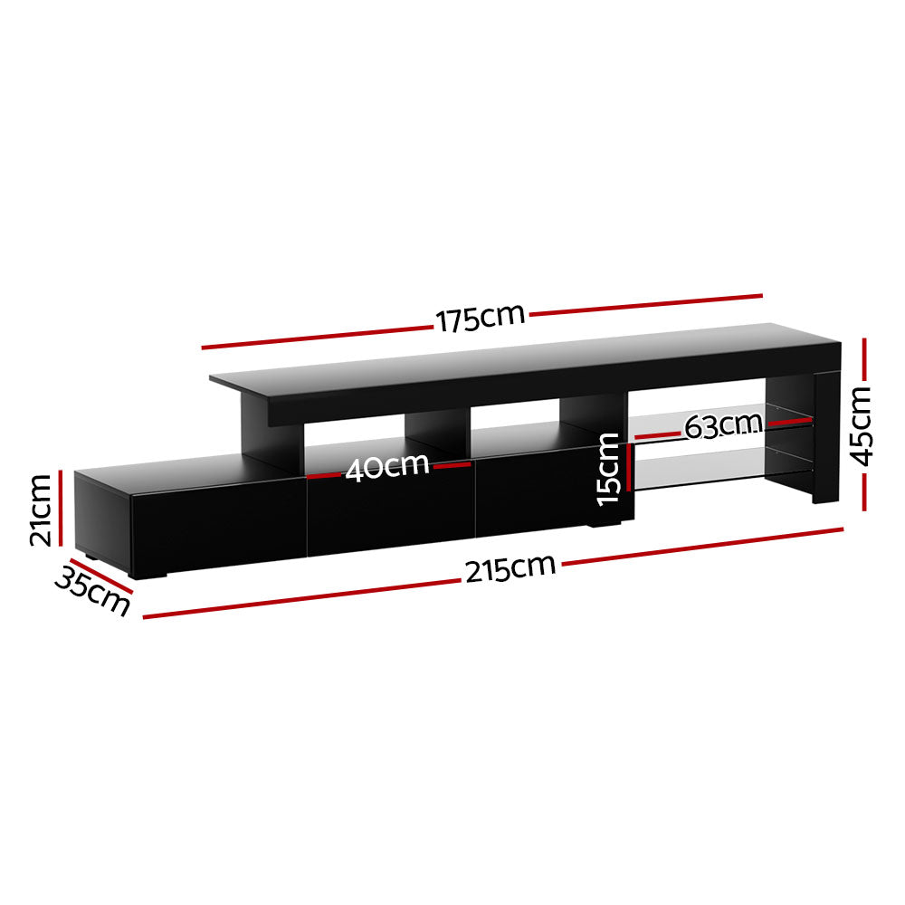 Onyx LED TV Entertainment Unit – Black – 215 cm