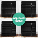 2 Door Shoe Cabinet Cupboard - Black