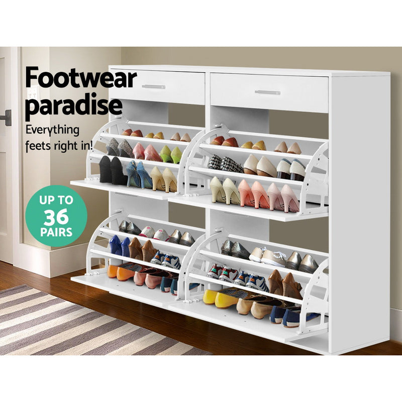 Large Shoe Cabinet Rack Organiser - White