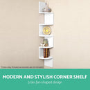 5-Tier Corner Floating Wall Shelf - White