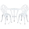 Gardeon 3PC Outdoor Setting Bistro Set Chairs Table Cast Aluminum Patio Furniture Tulip White