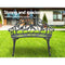 Outdoor Garden Bench Seat - 100cm Cast Aluminium Vintage Green