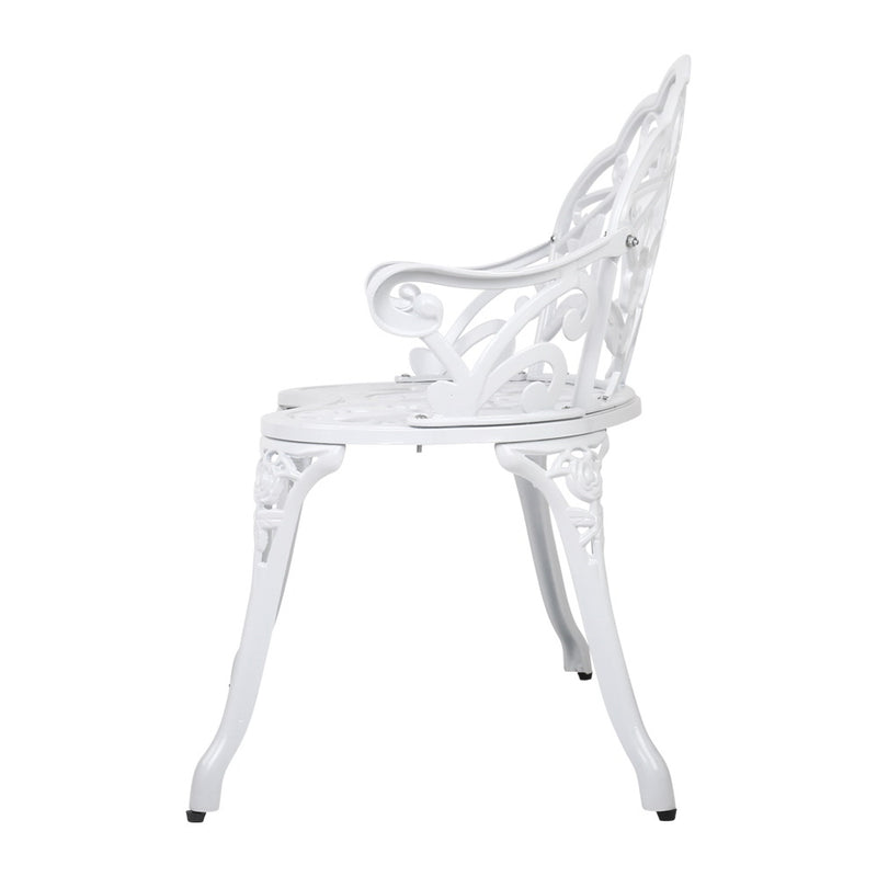 Vintage Cast Aluminium Patio Chair - White