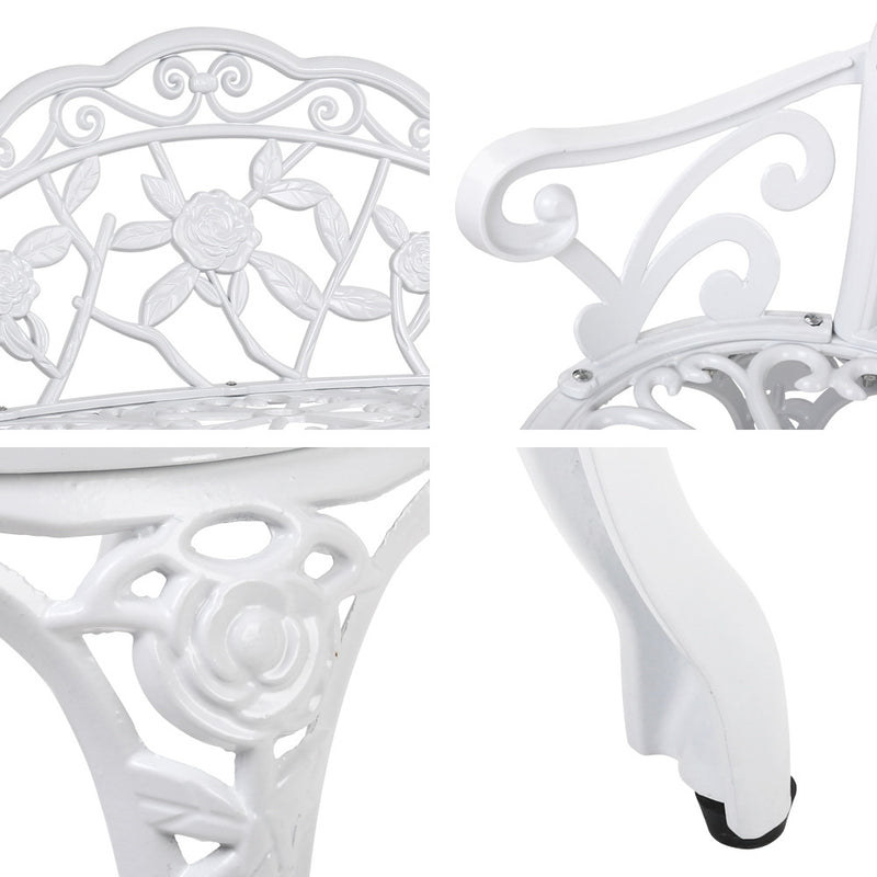 Vintage Cast Aluminium Patio Chair - White