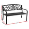 Steel Outdoor 3 Seater Garden Bench - Black