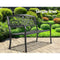 Steel Outdoor 3 Seater Garden Bench - Black