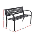 2 Seater Outdoor Garden Bench - Black