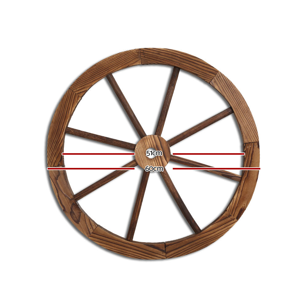 Heritage Wooden Wagon Wheel – Brown – 60 cm