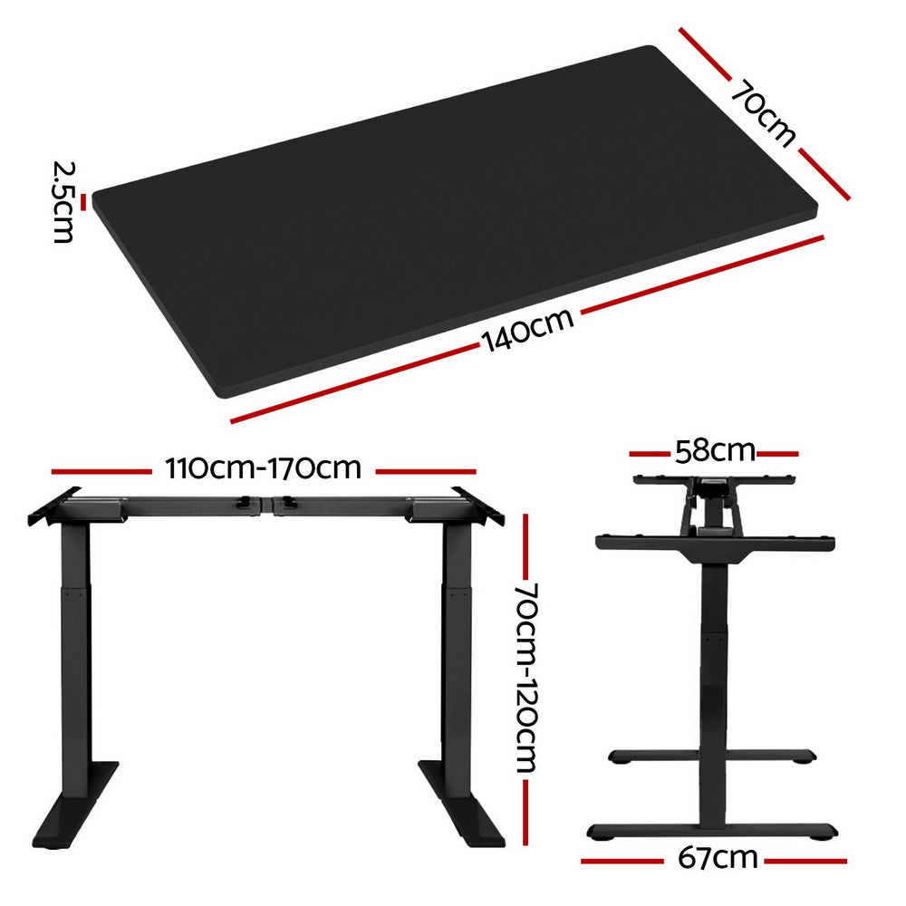 Callan Electric Sit Stand Desk – Black – 140 cm